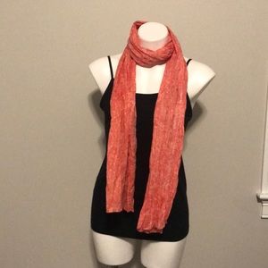 Coral and white Lands’End scarf/wrap